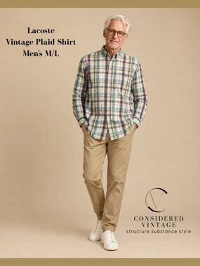 Vintage Lacoste Plaid Button Down Shirt - Size FR 41 (US M/L)